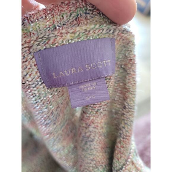 Laura Scott Crewneck Cardigan Pullover Sweater Small - Picture 6 of 8